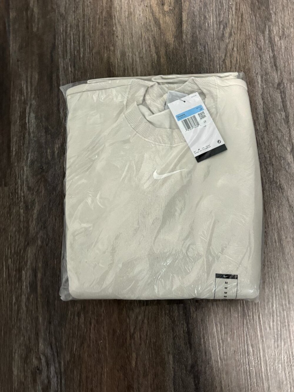 Women's Nike Oversized Fit Fleece Crewneck Sweatshirt Khaki Tan sz M  NEW